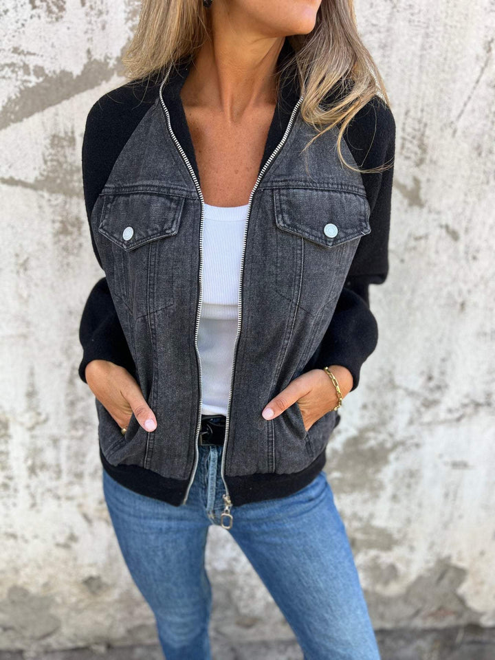 Oliva™ Cozy and Stylish Denim Fleece Jacket